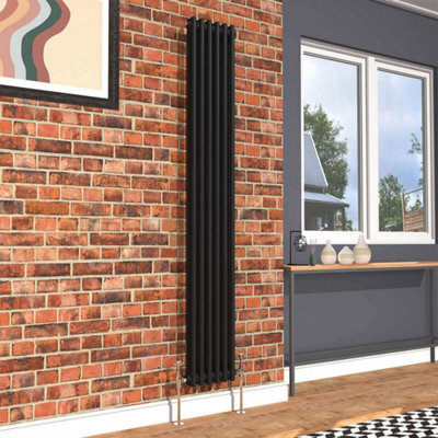  - Planet Radiators Two Column 1800 X 290mm Cast Iron Style Radiator Black