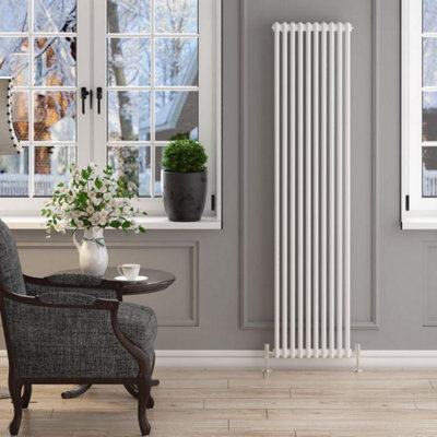  - Planet Radiators Two Column 1800 X 470mm Cast Iron Style Radiator White