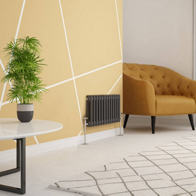  - Planet Radiators 2 Column 300 X 605mm Cast Iron Style Radiator Anthracite