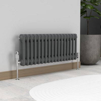  - Planet Radiators Two Column 300 X 785mm Cast Iron Style Radiator Anthracite