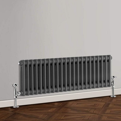  - Planet Radiators 2 Column 300 X 1010mm Cast Iron Style Radiator Anthracite