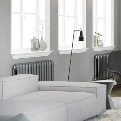  - Planet Radiators 2 Column 600 X 785mm Cast Iron Style Radiator Anthracite