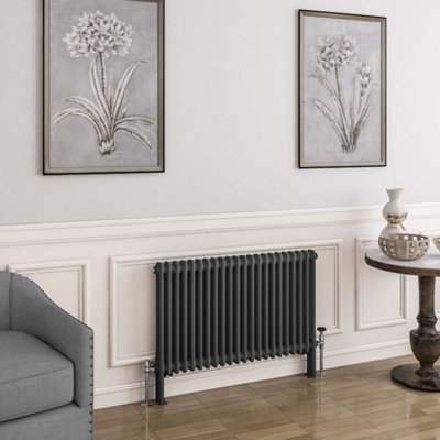  - Planet Radiators Two Column 600 X 1010mm Cast Iron Style Radiator Anthracite