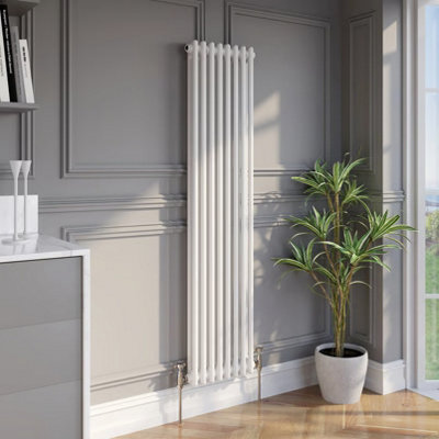 Planet Radiators Three Column 1500 X 290mm Cast Iron Style Radiator White from B&Q