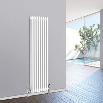  - Planet Radiators Three Column 1500 X 380mm Cast Iron Style Radiator White