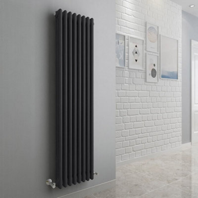  - Planet Radiators 3 Column 1500 X 380mm Cast Iron Style Radiator Anthracite