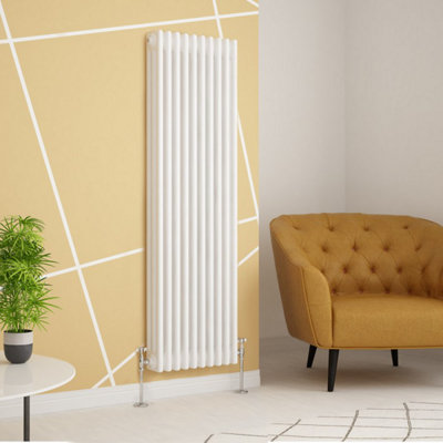  - Planet Radiators Three Column 1500 X 470mm Cast Iron Style Radiator White