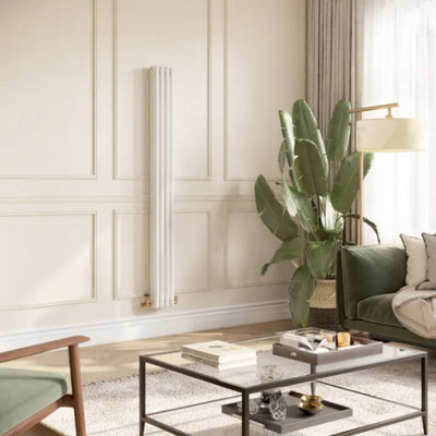  - Planet Radiators Three Column 1800 X 200mm Cast Iron Style Radiator White