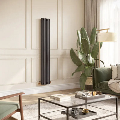  - Planet Radiators 3 Column 1800 X 290mm Cast Iron Style Radiator Anthracite