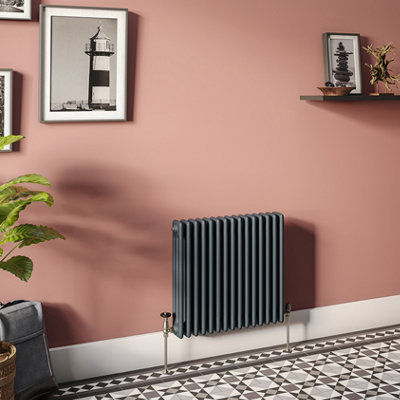  - Planet Radiators 3 Column 450 X 605mm Cast Iron Style Radiator Anthracite