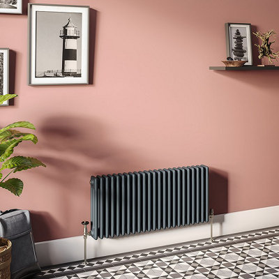  - Planet Radiators 3 Column 450 X 1010mm Cast Iron Style Radiator Anthracite