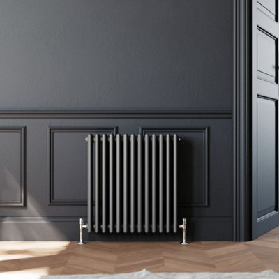  - Planet Radiators 3 Column 600 X 605mm Cast Iron Style Radiator Anthracite