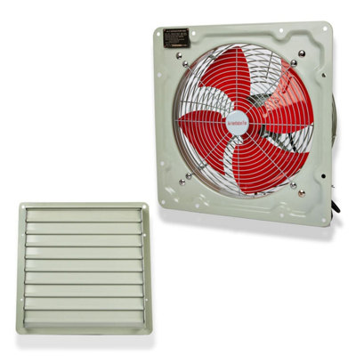 Powerstar Electricals Heavy Duty Industrial Metal Axial Extractor Ventilation Fan With Louver Shutter16" (400mm) from B&Q