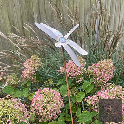 LV Bespoke Tall Dragonfly Metal Garden Stake from B&Q