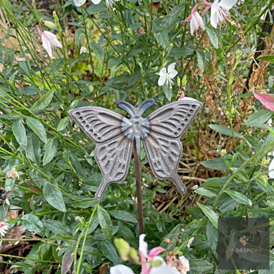 LV Bespoke Short Butterfly 2 (Cast) Metal Garden Stake from B&Q
