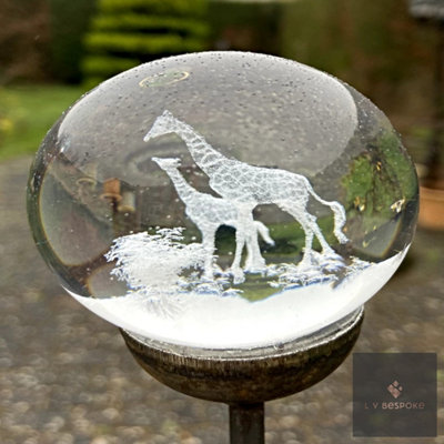 LV Bespoke Giraffe 3D Orb Glass Garden Feature from B&Q