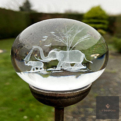LV Bespoke Elephant 3D Orb Glass Garden Feature from B&Q