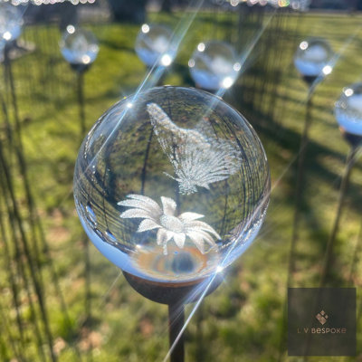 LV Bespoke Butterfly 3D Orb Glass Garden Feature from B&Q