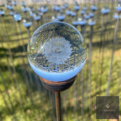 LV Bespoke Sunflower 3D Orb Glass Garden Feature from B&Q