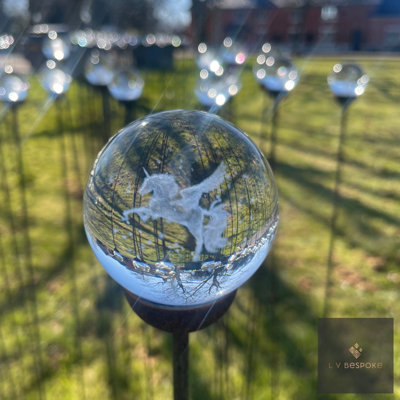 LV Bespoke Unicorn 3D Orb Glass Garden Feature from B&Q