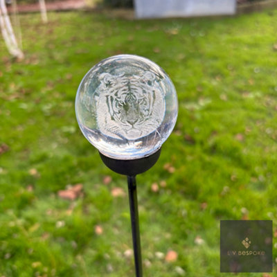 LV Bespoke Tiger 3D Orb Glass Garden Feature from B&Q