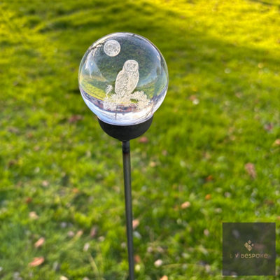 LV Bespoke Owl 3D Orb Glass Garden Feature from B&Q