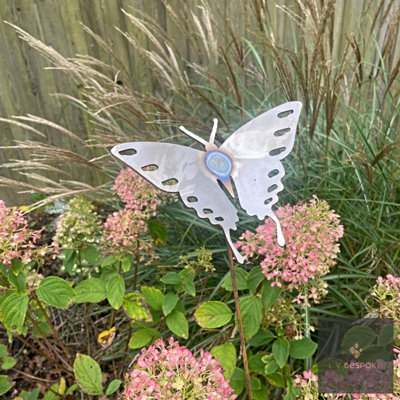 LV Bespoke Short Butterfly Metal Garden Stake from B&Q