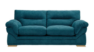 B&Q -  Amalfi 3 Seater Claude Sofa Modern Plush Fabric In Blue
