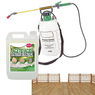 HEATON WHOLESALE 5L Concentrated Garden Acetic Acid Vinegar & Pressure Sprayer Ideal For PatioGarden & Tarmac from B&Q