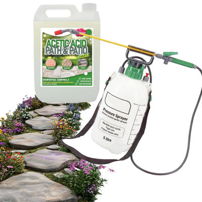HEATON WHOLESALE Outdoor Cleaner Garden Acetic Acid Vinegar 2.5L With Pressure Sprayer Perfect For DrivewaysCracks & Stones from B&Q