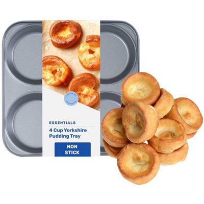 HEATON WHOLESALE 1 X Non-Stick Giant 4 Cup Hard Wearing Yorkshire Pudding Oven Baking Tray from B&Q