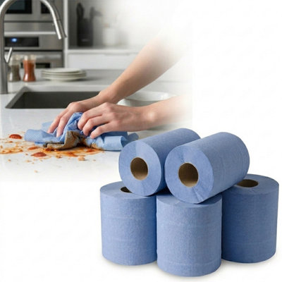 HEATON WHOLESALE 48 Rolls Of Blue Embossed 2Ply Highly Absorbent Centrefeed Paper Rolls from B&Q