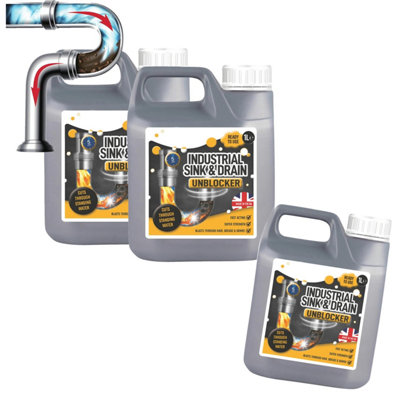 HEATON WHOLESALE 2 X 1 Litre Handy Size Heavy Duty Drain Unblocker For Plug HolesShowersToilets & Pipes from B&Q