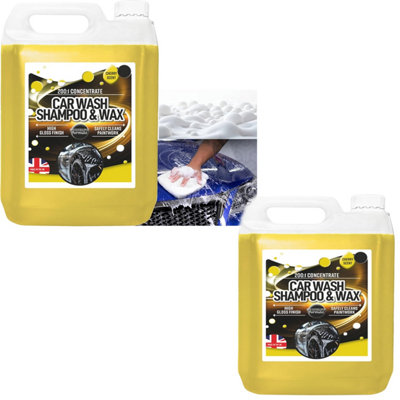 HEATON WHOLESALE 4 X 5 Litres Car Wash & Wax Shampoo Concentrate Removes Dirt Road Grime from B&Q