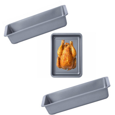 HEATON WHOLESALE 1 X Dishwasher Safe Deep Tray 31Cm Ideal For CookingBaking & Roasting  Cooking Trays from B&Q