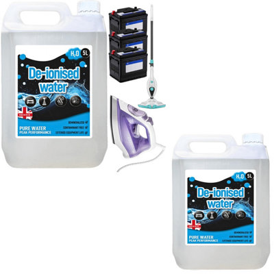 HEATON WHOLESALE 4 X Multi-Purpose 5 Litre Deionised Water Ideal For BatteriesSteam Irons & Cleaning from B&Q