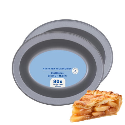 HEATON WHOLESALE 4 X Non-Stick Oval Air Fryer Pie Dish Ideal For Roasting & Baking from B&Q