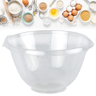 B&Q -  3 X Multipurpose Clear Plastic 2L Mixing Bowl Bpa Free DishwasherMicrowave & Freezer Safe
