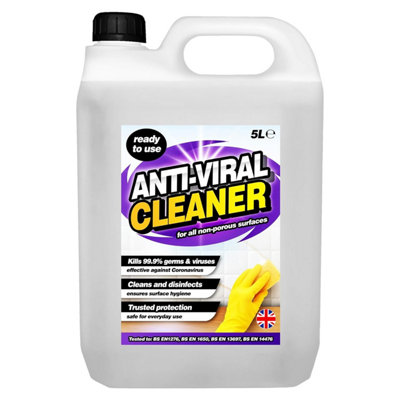 HEATON WHOLESALE 4 X 5L Effective Antiviral Cleaner Disinfectant Ideal For Everyday Use Ensures Surface Hygiene from B&Q