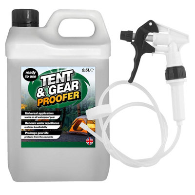 HEATON WHOLESALE 2 X Ready To Use 2.5 Litre Tent & Gear Proofer Prolongs Gear Life Complete With Long Hose Trigger from B&Q
