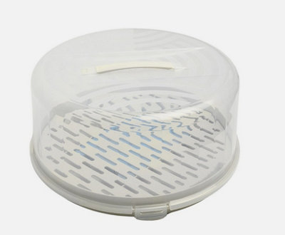 B2C Plastic Round Cake Box With Cooling Insert Carrier Storage Cover Container Bake from B&Q
