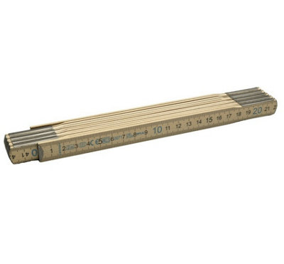 B2C Folding Wooden Rule Measure 1M/2M Pocket Ruler Double Sided Metric Carpenter 2M from B&Q
