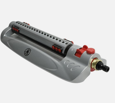 B2C Metal Oscillating Lawn Sprinkler Garden 385M² Coverage 20 Nozzles Click-Lock from B&Q