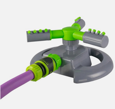 B2C Garden Rotating Lawn Sprinkler 85Sqm Plastic Grey Coverage Quick Connector from B&Q