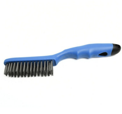 B2C Wire Brush With Fiberglass Handle Brass/ Steel Four-Row Wire Rust Cleaning  Stainless Steel Wire Brush from B&Q