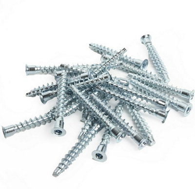 B2C Confirmat Screws 7X50mm Hex Drive Steel Right Angle Wood Joinery 50 Pack from B&Q