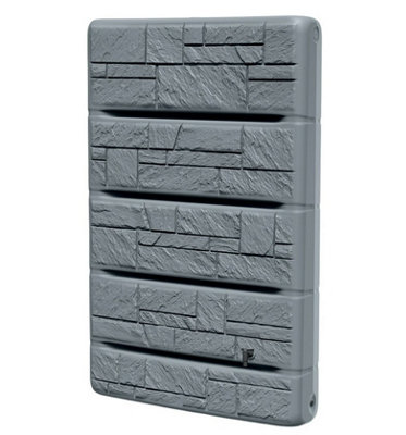 B&Q -  Water Butt Rainwater Collector Wall Mounted Tank 400L Flat Slim Space Saving Grey