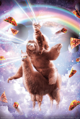 GB Eye Llama Cat Sloth Pizza Stack 61 X 91.5Cm Maxi Poster from B&Q
