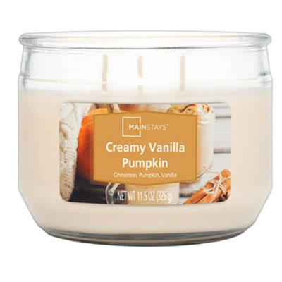 Mainstays Creamy Vanilla Pumpkin Scented Candle 11.5Oz 326G from B&Q