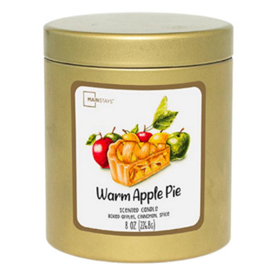 Mainstays Warm Apple Pie Gold Scented Candle 226G Glass Jar from B&Q